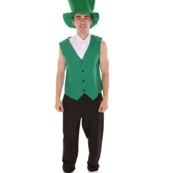HPO Adult Men's Irish Leprechaun Costume | Green And Black Cosplay Costume