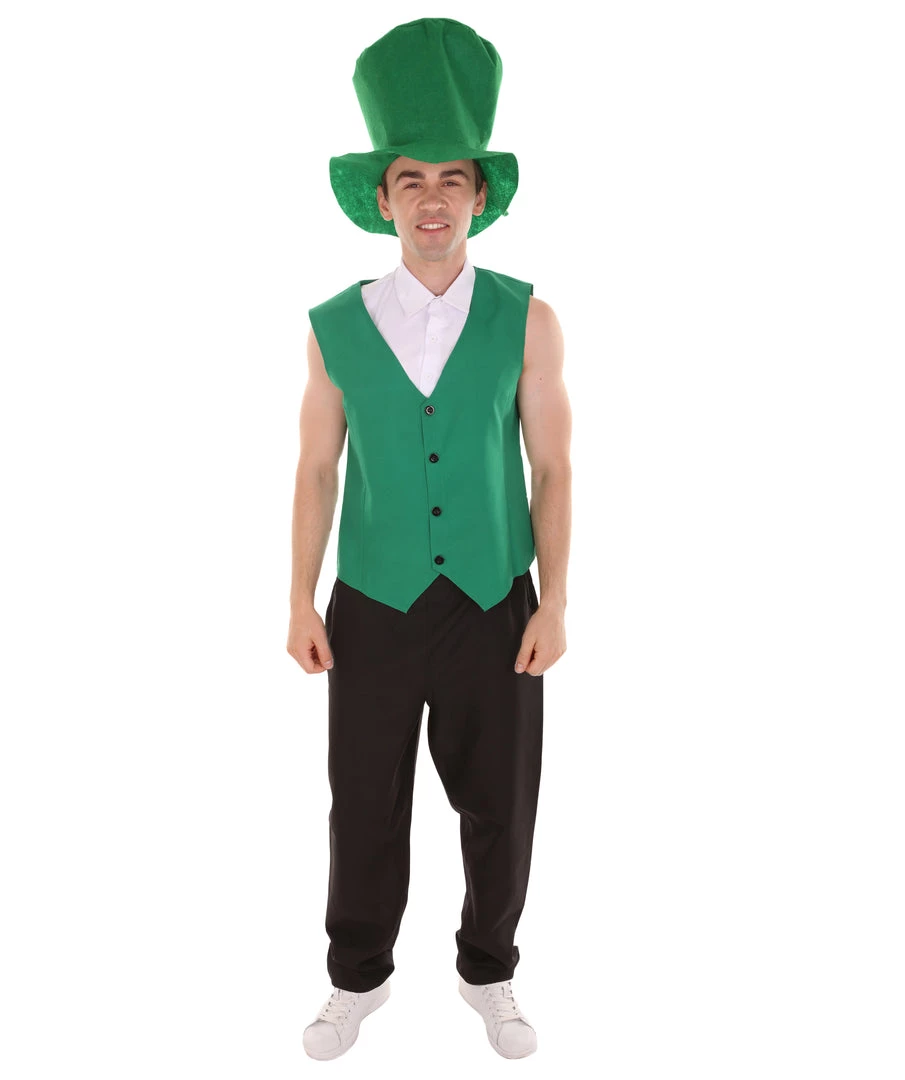 HPO Adult Men's Irish Leprechaun Costume | Green And Black Cosplay Costume 2 HPO Adult Men's Irish Leprechaun Costume | Green And Black Cosplay Costume