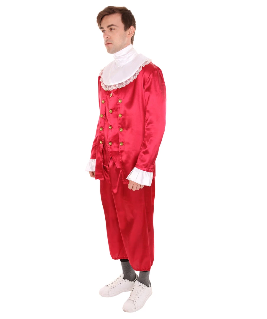 HPO Adult Men's 18th Century Politics Costume | Red Cosplay Costume 3 HPO Adult Men's 18th Century Politics Costume | Red Cosplay Costume