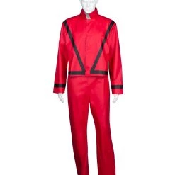 HPO Adult Men's Thriller Red Suit Celebrity Costume | Red Cosplay Costume