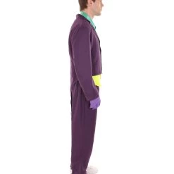 HPO Adult Men's Deluxe Clown Purple Suit Costume | Multi Color Halloween Costume