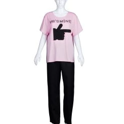 HPO Adult Women's Valentine's Day Matching Couple He's Mine T-Shirt | Lt. Pink Cosplay Costume