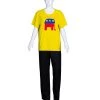 HPO Adult Women's Elephant President Hair Style T-shirt Costume | Yellow Halloween Costume