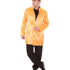 HPO Adult Men's Chinese Traditional Martial Arts Kung Fu Uniform Costume | Orange Cosplay Costume