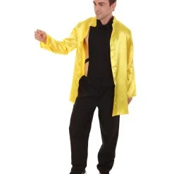 HPO Adult Men's Chinese Traditional Martial Arts Kung Fu Uniform Costume | Yellow Cosplay Costume