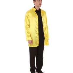 HPO Adult Men's Chinese Traditional Martial Arts Kung Fu Uniform Costume | Yellow Cosplay Costume 14 HPO Adult Men's Chinese Traditional Martial Arts Kung Fu Uniform Costume | Yellow Cosplay Costume