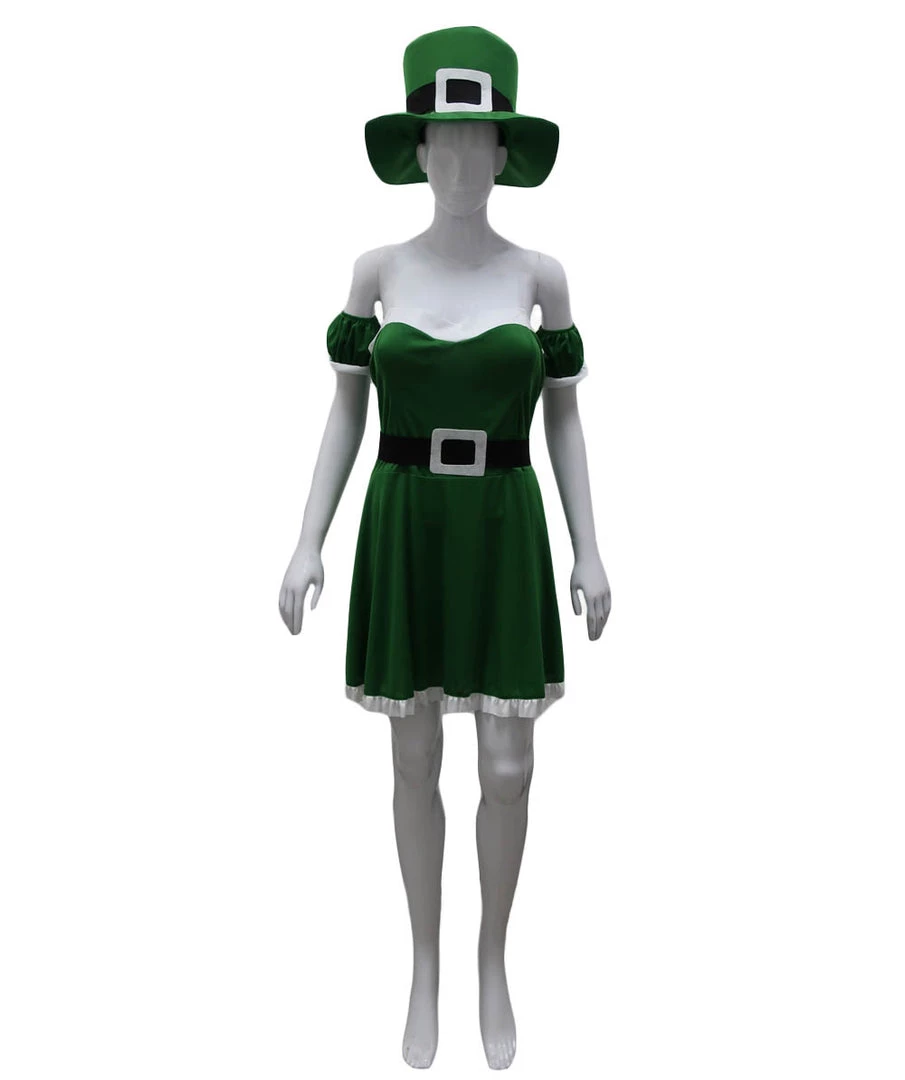 HPO Adult Women's Spank Me I'm Irish Leprechaun Costume | Green Cosplay Costume 1 HPO Adult Women's Spank Me I'm Irish Leprechaun Costume | Green Cosplay Costume
