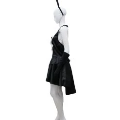HPO Adult Women's 3 Piece Bunny Tuxedo With Ears Headband Costume |Black And White Halloween Costume