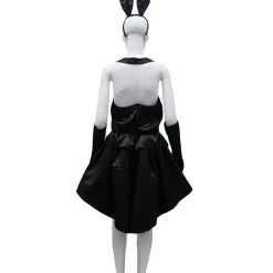 HPO Adult Women's 3 Piece Bunny Tuxedo With Ears Headband Costume |Black And White Halloween Costume