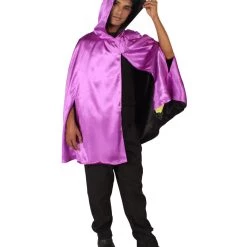 HPO Adult Men's Reversible Hooded Short Cape Costume | Multiple Color Options Halloween Costume