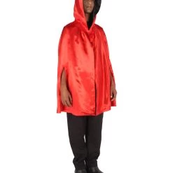 HPO Adult Men's Reversible Hooded Short Cape Costume | Multiple Color Options Halloween Costume