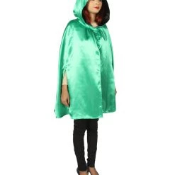 HPO Adult Women's Reversible Hooded Short Cape Costume | Multiple Color Option Halloween Costume