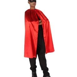 HPO Adult Men's Superhero Cape With Mask Set Costume | Multiple Color Options Halloween Costume