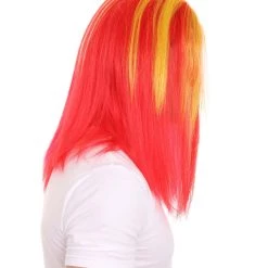 HPO Rainbow Rapper | Multicolor Straight Medium Length Music Icon Wig | Premium Halloween Wig