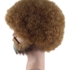HPO Painter Small Afro Wig With Full Beard And Moustache Set | Brown Celebrity Wigs | Premium Breathable Capless Cap SALE 11 HPO Painter Small Afro Wig With Full Beard And Moustache Set | Brown Celebrity Wigs | Premium Breathable Capless Cap SALE