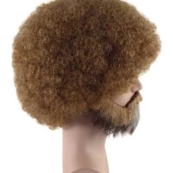 HPO Painter Small Afro Wig With Full Beard And Moustache Set | Brown Celebrity Wigs | Premium Breathable Capless Cap SALE 13 HPO Painter Small Afro Wig With Full Beard And Moustache Set | Brown Celebrity Wigs | Premium Breathable Capless Cap SALE