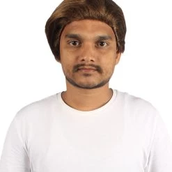 HPO Men Short TV Movie Brown Wig | Premium Breathable Capless Cap Men's