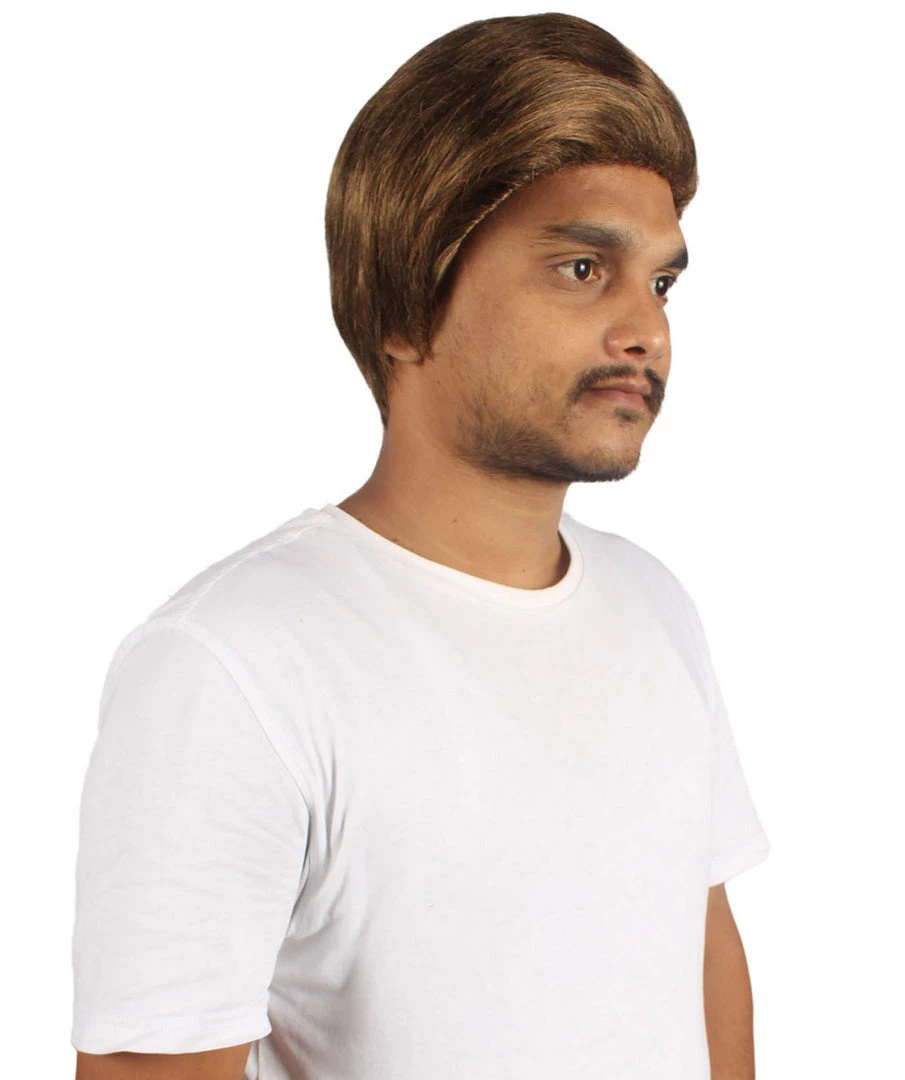 HPO Men Short TV Movie Brown Wig | Premium Breathable Capless Cap Men's 7 HPO Men Short TV Movie Brown Wig | Premium Breathable Capless Cap Men's