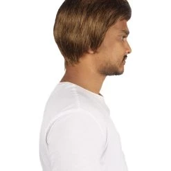 HPO Men Short TV Movie Brown Wig | Premium Breathable Capless Cap Men's 14 HPO Men Short TV Movie Brown Wig | Premium Breathable Capless Cap Men's