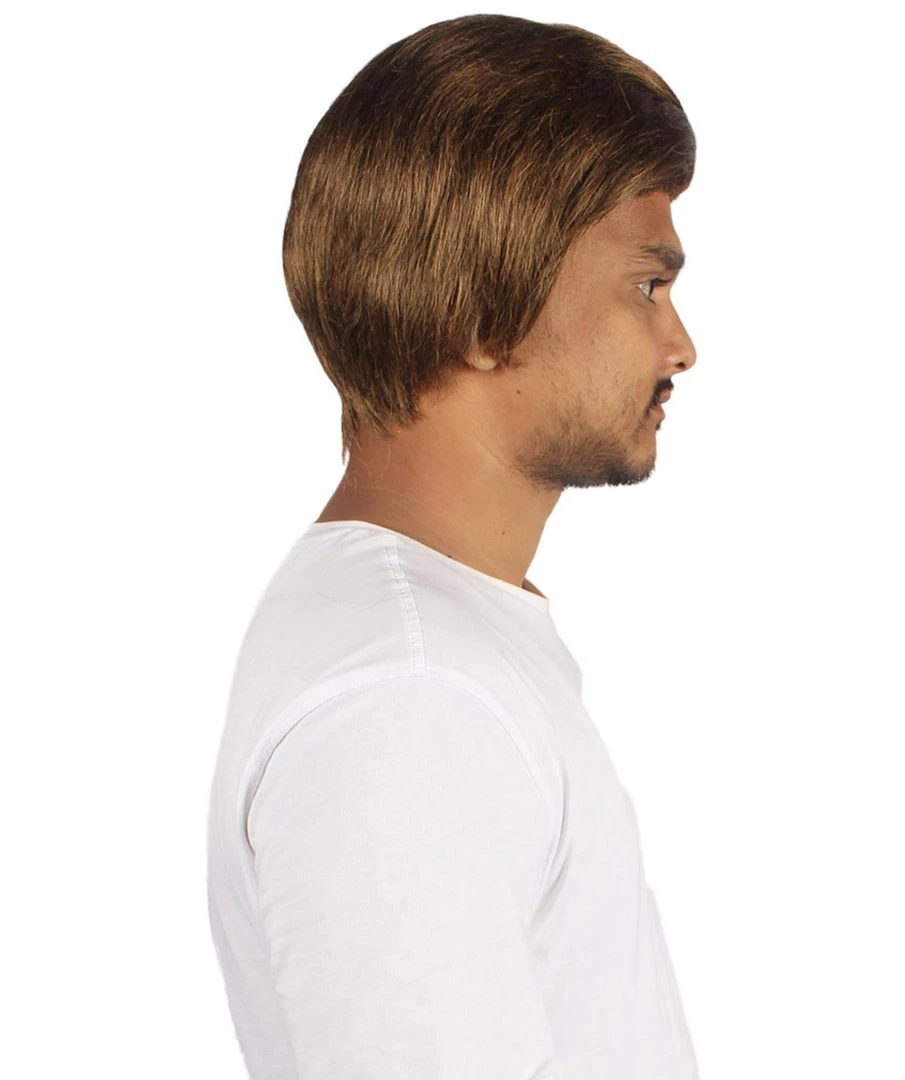 HPO Men Short TV Movie Brown Wig | Premium Breathable Capless Cap Men's 6 HPO Men Short TV Movie Brown Wig | Premium Breathable Capless Cap Men's