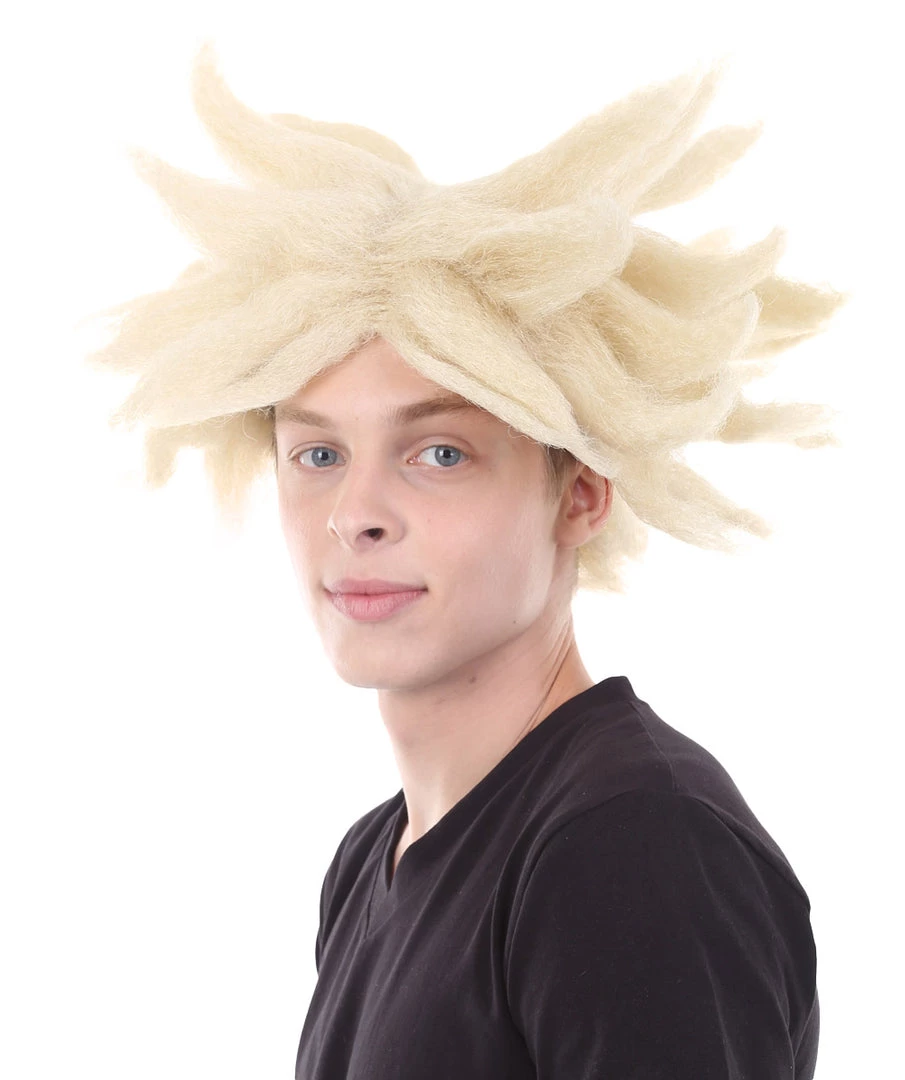 HPO Anime Spike Wig | Blonde TV/Movie Wigs | Premium Breathable Capless Cap 2 HPO Anime Spike Wig | Blonde TV/Movie Wigs | Premium Breathable Capless Cap