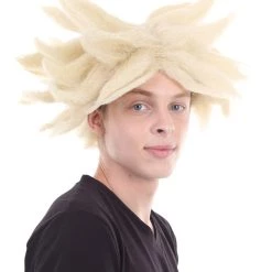 HPO Anime Spike Wig | Blonde TV/Movie Wigs | Premium Breathable Capless Cap 14 HPO Anime Spike Wig | Blonde TV/Movie Wigs | Premium Breathable Capless Cap