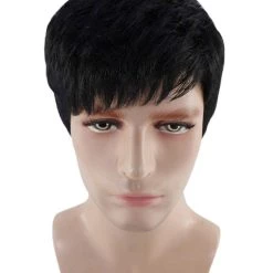 HPO Adult Men's Movie Wig | Black TV/Movie Wigs | Premium Breathable Capless Cap