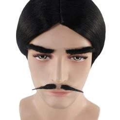 HPO Adult Men's Movie Wig | Black TV/Movie Wigs | Premium Breathable Capless Cap