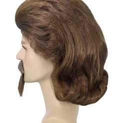 HPO 18th Century Officer Wig With Moustaches And Goatee Set | Brown Historical Wigs | Premium Breathable Capless Cap Men's Wigs 11 HPO 18th Century Officer Wig With Moustaches And Goatee Set | Brown Historical Wigs | Premium Breathable Capless Cap Men's Wigs