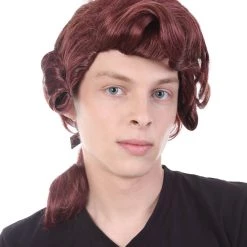 HPO Colonial Wig | Burgundy TV/Movie Wigs | Premium Breathable Capless Cap SALE 14 HPO Colonial Wig | Burgundy TV/Movie Wigs | Premium Breathable Capless Cap SALE