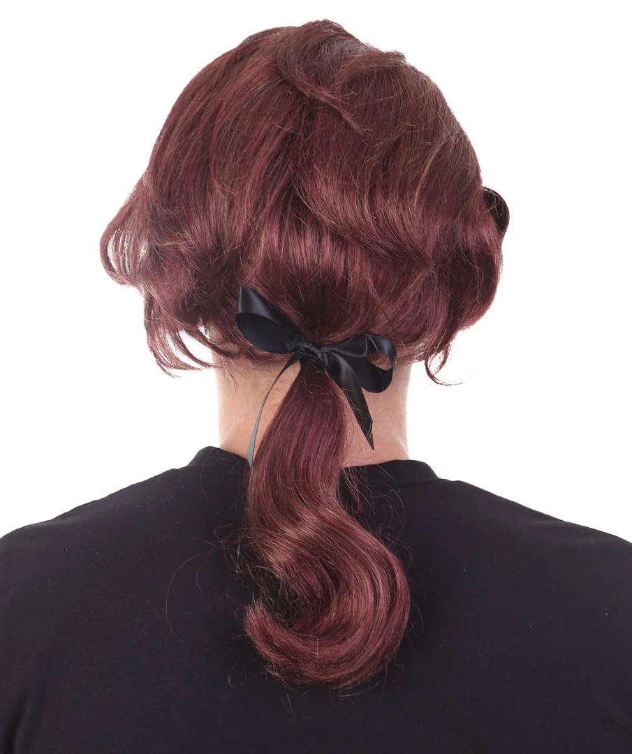 HPO Colonial Wig | Burgundy TV/Movie Wigs | Premium Breathable Capless Cap SALE 4 HPO Colonial Wig | Burgundy TV/Movie Wigs | Premium Breathable Capless Cap SALE