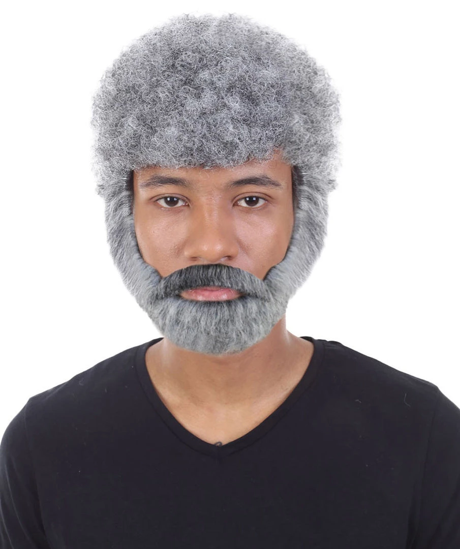 HPO Men's TV Movie Character Beard Grey Wigs | Premium Breathable Capless Cap 1 HPO Men's TV Movie Character Beard Grey Wigs | Premium Breathable Capless Cap