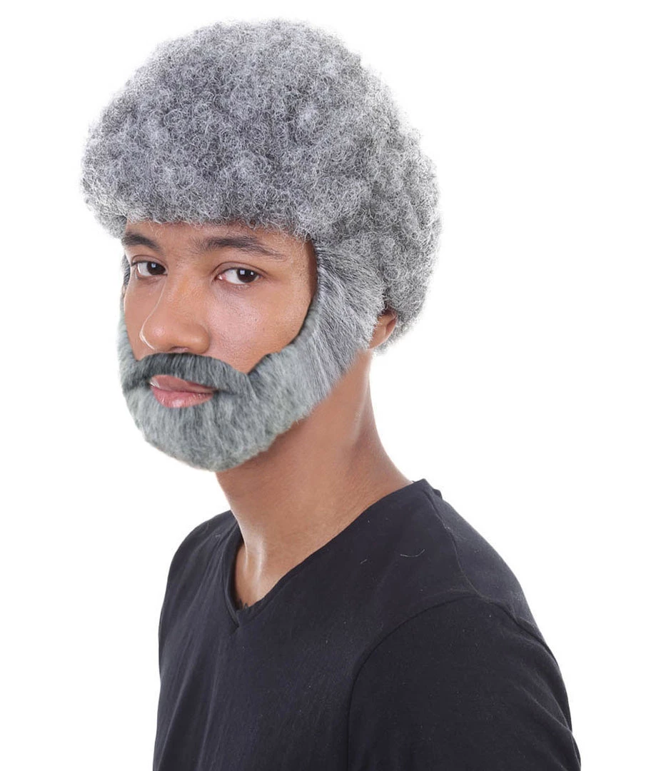 HPO Men's TV Movie Character Beard Grey Wigs | Premium Breathable Capless Cap 2 HPO Men's TV Movie Character Beard Grey Wigs | Premium Breathable Capless Cap