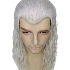 HPO Warlock Wig | Slicked Back White Witch Hunter | Premium Halloween Wig