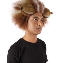 HPO Unisex Musical Brown & White Wig Collections | Super Size Jumbo Wig | Premium Breathable Capless Cap