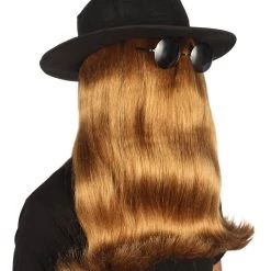 HPO Men's Shoulder Length Straight Creature Wig | Brown Cosplay Halloween Wig | Premium Breathable Capless Cap
