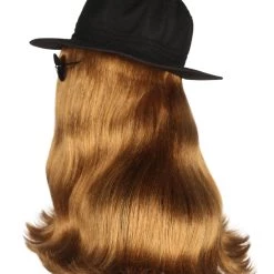 HPO Men's Shoulder Length Straight Creature Wig | Brown Cosplay Halloween Wig | Premium Breathable Capless Cap