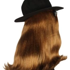 HPO Men's Shoulder Length Straight Creature Wig | Brown Cosplay Halloween Wig | Premium Breathable Capless Cap