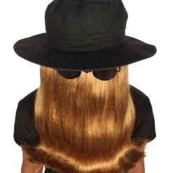 HPO Men's Shoulder Length Straight Creature Wig | Brown Cosplay Halloween Wig | Premium Breathable Capless Cap
