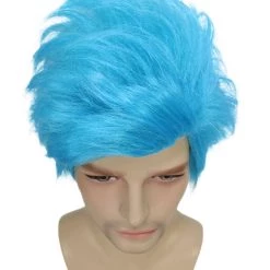 HPO Men's Ninja Computer Gamer Wig | Lt. Blue Cosplay Wig | Premium Breathable Capless Cap 11 HPO Men's Ninja Computer Gamer Wig | Lt. Blue Cosplay Wig | Premium Breathable Capless Cap