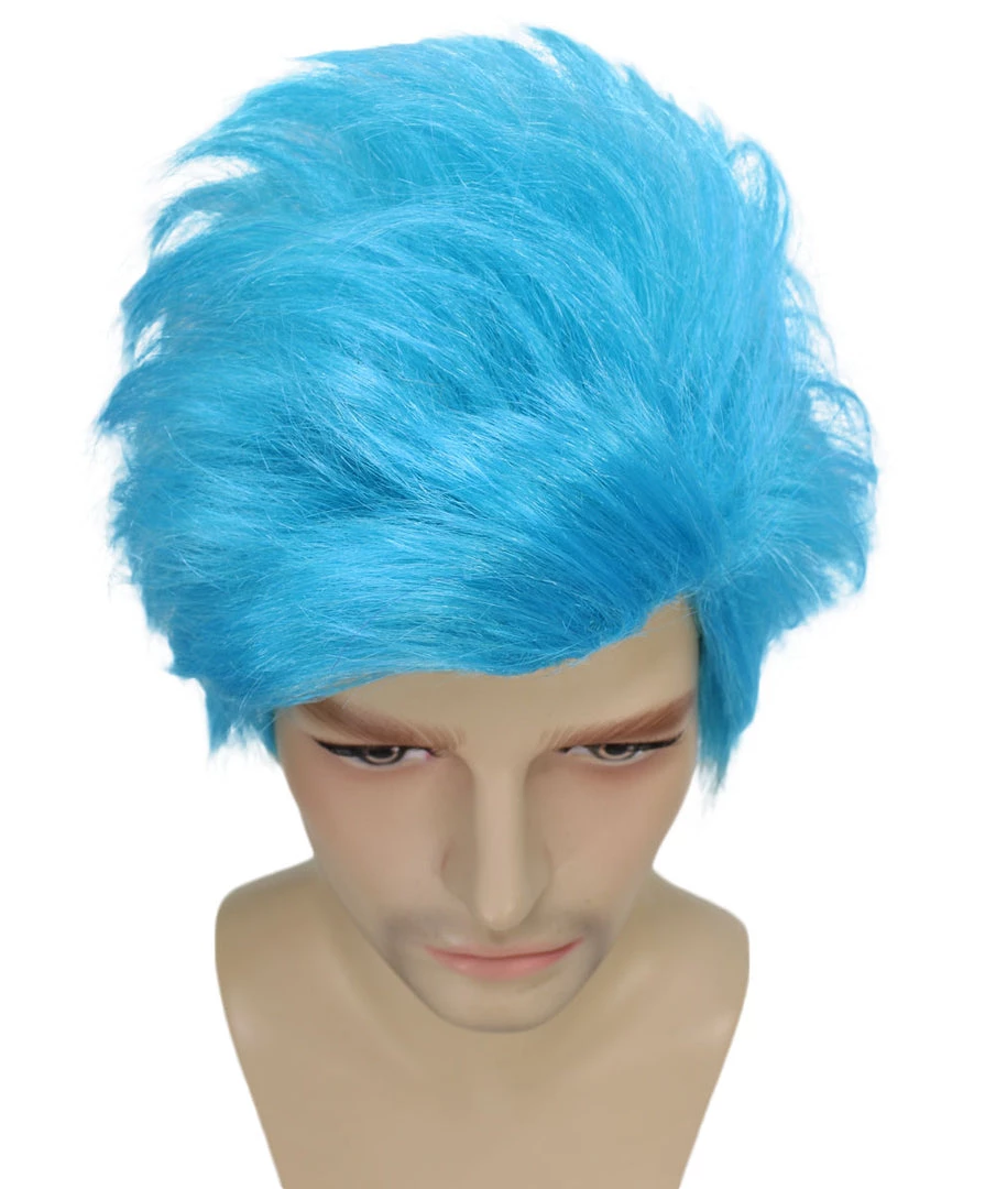 HPO Men's Ninja Computer Gamer Wig | Lt. Blue Cosplay Wig | Premium Breathable Capless Cap 5 HPO Men's Ninja Computer Gamer Wig | Lt. Blue Cosplay Wig | Premium Breathable Capless Cap