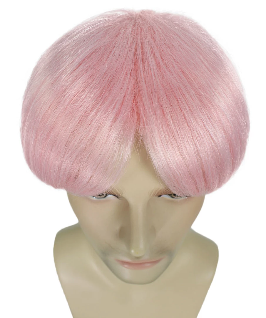 HPO K-Pop | Men's Short Straight Middle Part Pink K Pop Cosplay Wig | Premium Breathable Capless Cap 5 HPO K-Pop | Men's Short Straight Middle Part Pink K Pop Cosplay Wig | Premium Breathable Capless Cap