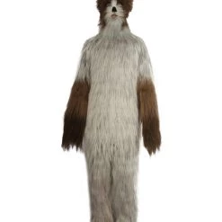 HPO Furry Fox Collection | Men's White And Brown Spiked Furry Cat Cosplay Costume With Tail