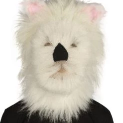 HPO Furry Dog Collection | Men's White Spiked Furry Dog Cosplay Wig & Mask | Premium Breathable Capless Cap