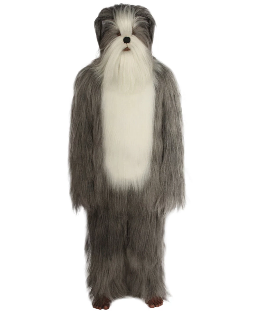 HPO Furry Dog Collection | Men's White And Grey Straight Long Furry Dog Cosplay Costume With Tail 2 HPO Furry Dog Collection | Men's White And Grey Straight Long Furry Dog Cosplay Costume With Tail