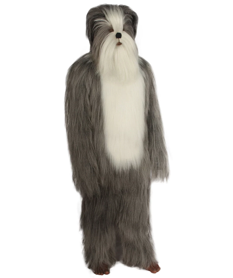HPO Furry Dog Collection | Men's White And Grey Straight Long Furry Dog Cosplay Costume With Tail 5 HPO Furry Dog Collection | Men's White And Grey Straight Long Furry Dog Cosplay Costume With Tail