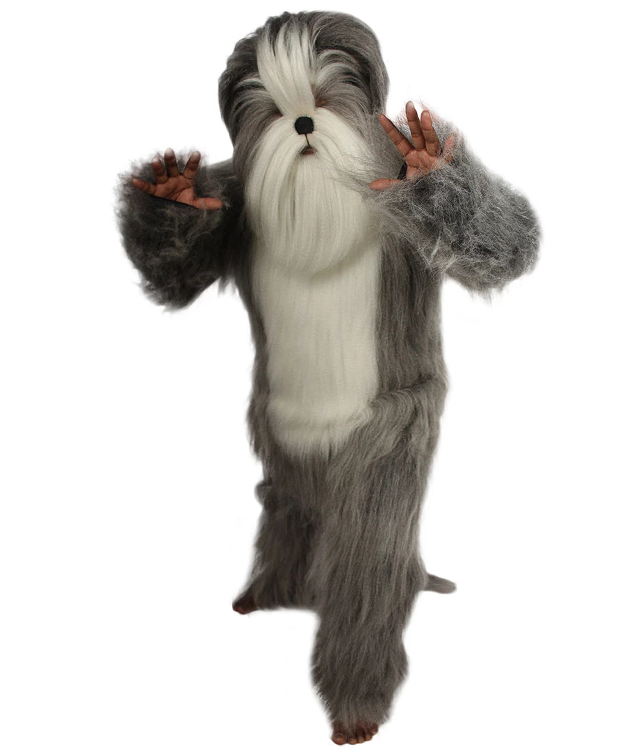 HPO Furry Dog Collection | Men's White And Grey Straight Long Furry Dog Cosplay Costume With Tail 7 HPO Furry Dog Collection | Men's White And Grey Straight Long Furry Dog Cosplay Costume With Tail