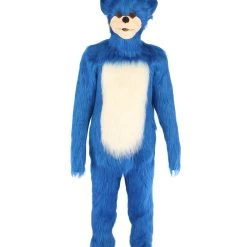 HPO Furry Game Costume | Men's White And Blue Straight Long Furry Hedghog Cosplay Costume