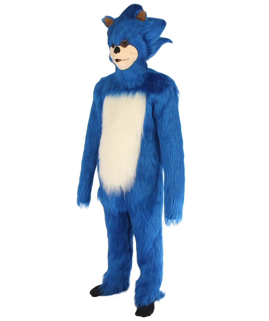 HPO Furry Game Costume | Men's White And Blue Straight Long Furry Hedghog Cosplay Costume 3 HPO Furry Game Costume | Men's White And Blue Straight Long Furry Hedghog Cosplay Costume