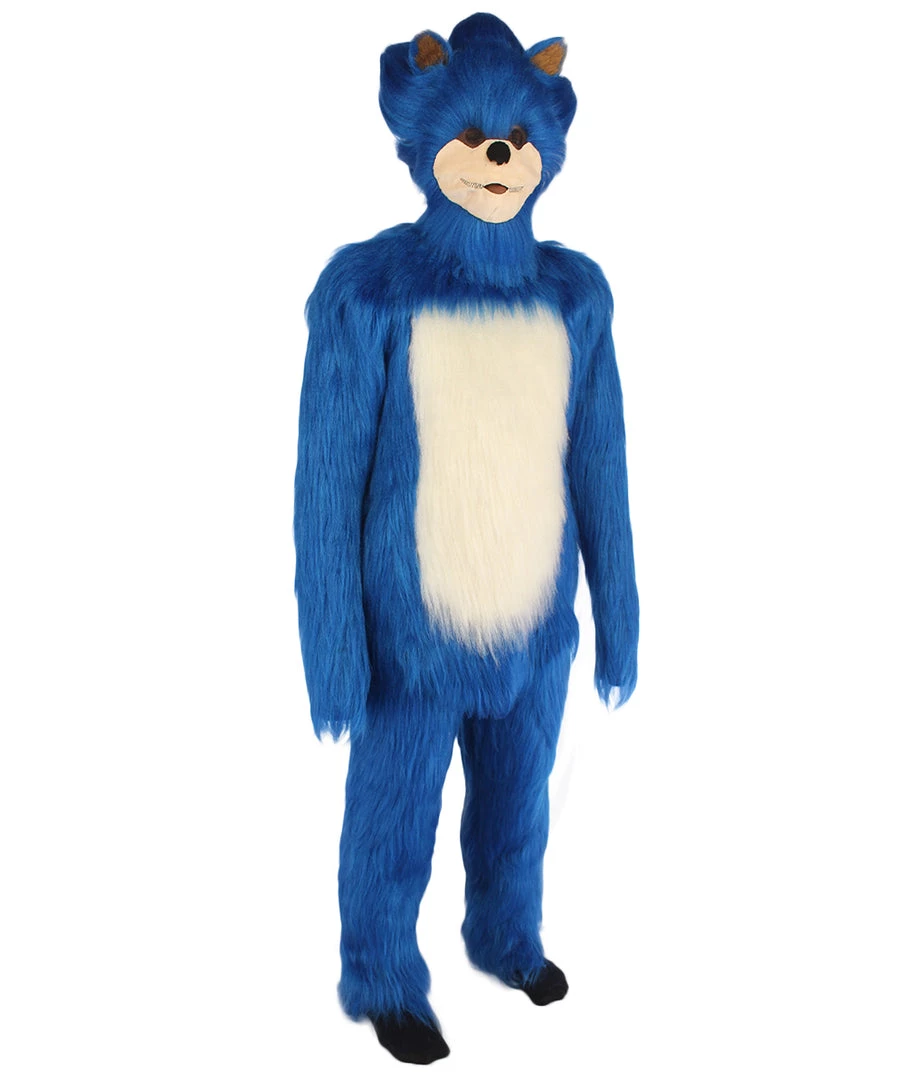 HPO Furry Game Costume | Men's White And Blue Straight Long Furry Hedghog Cosplay Costume 7 HPO Furry Game Costume | Men's White And Blue Straight Long Furry Hedghog Cosplay Costume